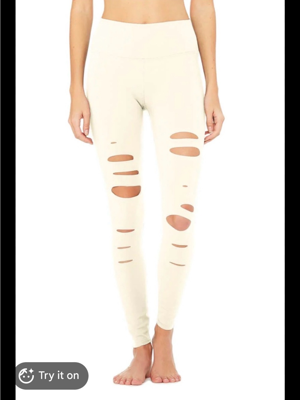 NWOT Alo Yoga High-Waist Ripped Warrior Leggings size small